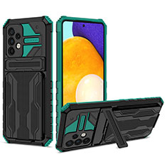 Funda Bumper Silicona y Plastico Mate Carcasa con Soporte YF1 para Samsung Galaxy A52 5G Verde