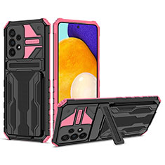 Funda Bumper Silicona y Plastico Mate Carcasa con Soporte YF1 para Samsung Galaxy A53 5G Rosa