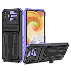 Funda Bumper Silicona y Plastico Mate Carcasa con Soporte YF1 para Samsung Galaxy F14 5G Morado