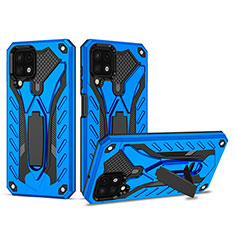 Funda Bumper Silicona y Plastico Mate Carcasa con Soporte YF2 para Samsung Galaxy A22 4G Azul