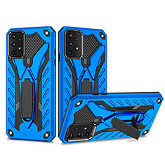 Funda Bumper Silicona y Plastico Mate Carcasa con Soporte YF2 para Samsung Galaxy A52 4G Azul