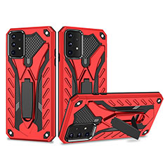 Funda Bumper Silicona y Plastico Mate Carcasa con Soporte YF2 para Samsung Galaxy A52s 5G Rojo