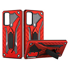 Funda Bumper Silicona y Plastico Mate Carcasa con Soporte YF2 para Samsung Galaxy S20 FE 5G Rojo