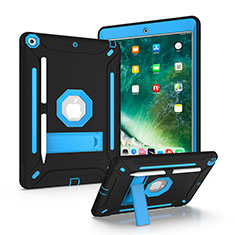 Funda Bumper Silicona y Plastico Mate Carcasa con Soporte YJ2 para Apple iPad 10.2 (2020) Azul y Negro