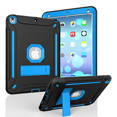 Funda Bumper Silicona y Plastico Mate Carcasa con Soporte YJ2 para Apple iPad Pro 10.5 Azul y Negro