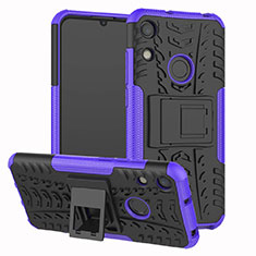 Funda Bumper Silicona y Plastico Mate Carcasa con Soporte Z01 para Huawei Honor 8A Morado