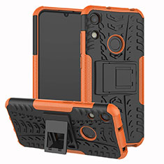 Funda Bumper Silicona y Plastico Mate Carcasa con Soporte Z01 para Huawei Y6 (2019) Naranja