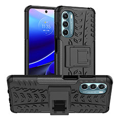 Funda Bumper Silicona y Plastico Mate Carcasa con Soporte Z01 para Motorola Moto G Stylus (2022) 4G Negro