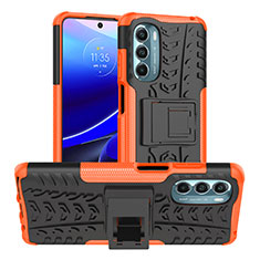 Funda Bumper Silicona y Plastico Mate Carcasa con Soporte Z01 para Motorola Moto G Stylus (2022) 5G Naranja