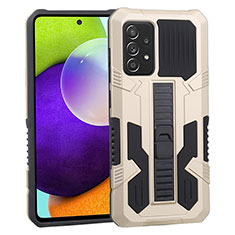 Funda Bumper Silicona y Plastico Mate Carcasa con Soporte ZJ1 para Samsung Galaxy A52 4G Oro