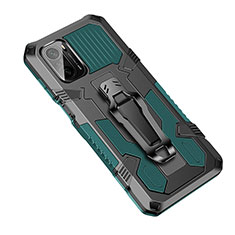 Funda Bumper Silicona y Plastico Mate Carcasa con Soporte ZJ2 para Xiaomi Mi 11i 5G Verde