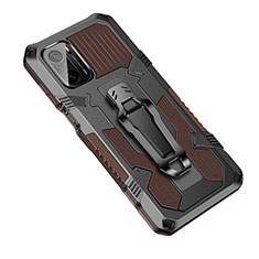 Funda Bumper Silicona y Plastico Mate Carcasa con Soporte ZJ2 para Xiaomi Redmi K40 Pro+ Plus 5G Marron