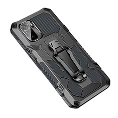 Funda Bumper Silicona y Plastico Mate Carcasa con Soporte ZJ2 para Xiaomi Redmi Note 10S 4G Gris