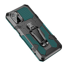 Funda Bumper Silicona y Plastico Mate Carcasa con Soporte ZJ2 para Xiaomi Redmi Note 10S 4G Verde