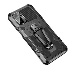 Funda Bumper Silicona y Plastico Mate Carcasa con Soporte ZJ2 para Xiaomi Redmi Note 11 SE India 4G Negro