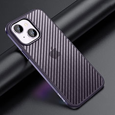 Funda Bumper Silicona y Plastico Mate Carcasa LD1 para Apple iPhone 14 Morado