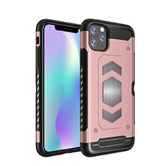 Funda Bumper Silicona y Plastico Mate Carcasa Magnetico para Apple iPhone 11 Pro Max Oro Rosa