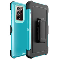 Funda Bumper Silicona y Plastico Mate Carcasa N04 para Samsung Galaxy Note 20 Ultra 5G Azul Cielo