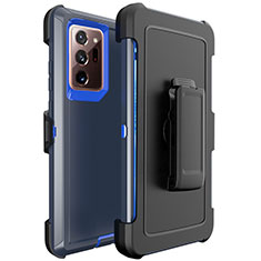 Funda Bumper Silicona y Plastico Mate Carcasa N04 para Samsung Galaxy Note 20 Ultra 5G Azul y Negro