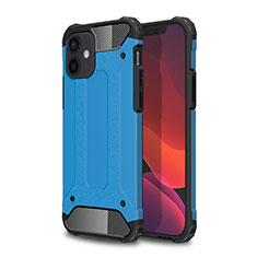 Funda Bumper Silicona y Plastico Mate Carcasa para Apple iPhone 12 Azul Cielo