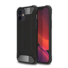 Funda Bumper Silicona y Plastico Mate Carcasa para Apple iPhone 12 Negro