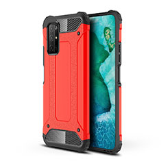 Funda Bumper Silicona y Plastico Mate Carcasa para Huawei Honor 30S Rojo