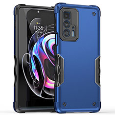 Funda Bumper Silicona y Plastico Mate Carcasa para Motorola Moto Edge 20 Pro 5G Azul