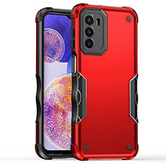 Funda Bumper Silicona y Plastico Mate Carcasa para Motorola Moto G71s 5G Rojo