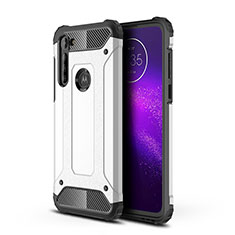 Funda Bumper Silicona y Plastico Mate Carcasa para Motorola Moto G8 Power Plata