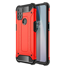 Funda Bumper Silicona y Plastico Mate Carcasa para OnePlus Nord N10 5G Rojo