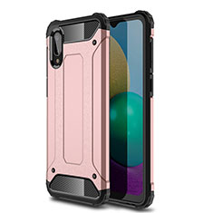 Funda Bumper Silicona y Plastico Mate Carcasa para Samsung Galaxy A02 Oro Rosa