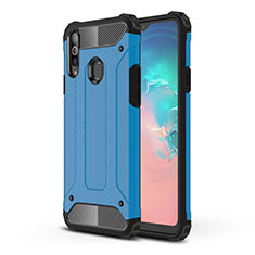 Funda Bumper Silicona y Plastico Mate Carcasa para Samsung Galaxy A20s Azul Cielo