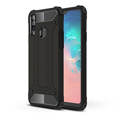 Funda Bumper Silicona y Plastico Mate Carcasa para Samsung Galaxy A20s Negro