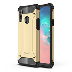 Funda Bumper Silicona y Plastico Mate Carcasa para Samsung Galaxy A20s Oro