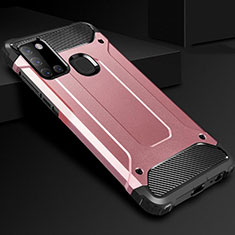 Funda Bumper Silicona y Plastico Mate Carcasa para Samsung Galaxy A21s Oro Rosa