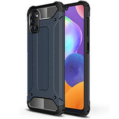 Funda Bumper Silicona y Plastico Mate Carcasa para Samsung Galaxy A31 Azul