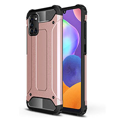 Funda Bumper Silicona y Plastico Mate Carcasa para Samsung Galaxy A31 Oro Rosa