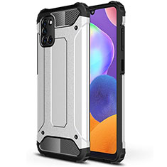 Funda Bumper Silicona y Plastico Mate Carcasa para Samsung Galaxy A31 Plata