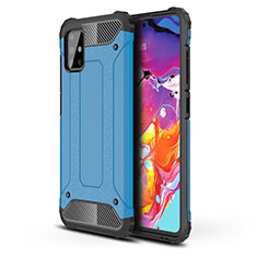 Funda Bumper Silicona y Plastico Mate Carcasa para Samsung Galaxy A51 4G Azul Cielo