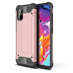 Funda Bumper Silicona y Plastico Mate Carcasa para Samsung Galaxy A51 4G Oro Rosa