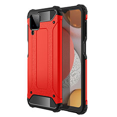 Funda Bumper Silicona y Plastico Mate Carcasa para Samsung Galaxy F12 Rojo