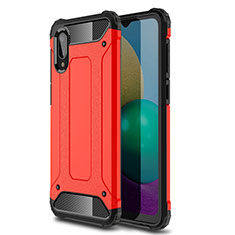 Funda Bumper Silicona y Plastico Mate Carcasa para Samsung Galaxy M02 Rojo