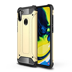 Funda Bumper Silicona y Plastico Mate Carcasa para Samsung Galaxy M11 Oro