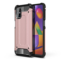 Funda Bumper Silicona y Plastico Mate Carcasa para Samsung Galaxy M31s Oro Rosa