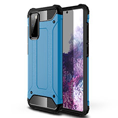 Funda Bumper Silicona y Plastico Mate Carcasa para Samsung Galaxy S20 FE 4G Azul Cielo