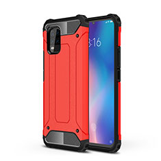 Funda Bumper Silicona y Plastico Mate Carcasa para Xiaomi Mi 10 Lite Rojo