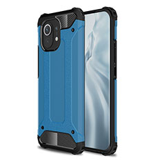 Funda Bumper Silicona y Plastico Mate Carcasa para Xiaomi Mi 11 Lite 5G NE Azul Cielo