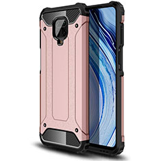 Funda Bumper Silicona y Plastico Mate Carcasa para Xiaomi Redmi Note 9S Oro Rosa