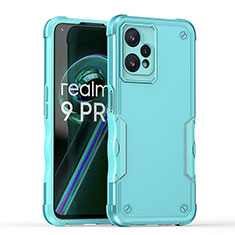 Funda Bumper Silicona y Plastico Mate Carcasa QW1 para Realme 9 Pro 5G Azul Claro