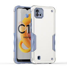 Funda Bumper Silicona y Plastico Mate Carcasa QW1 para Realme C11 (2021) Blanco